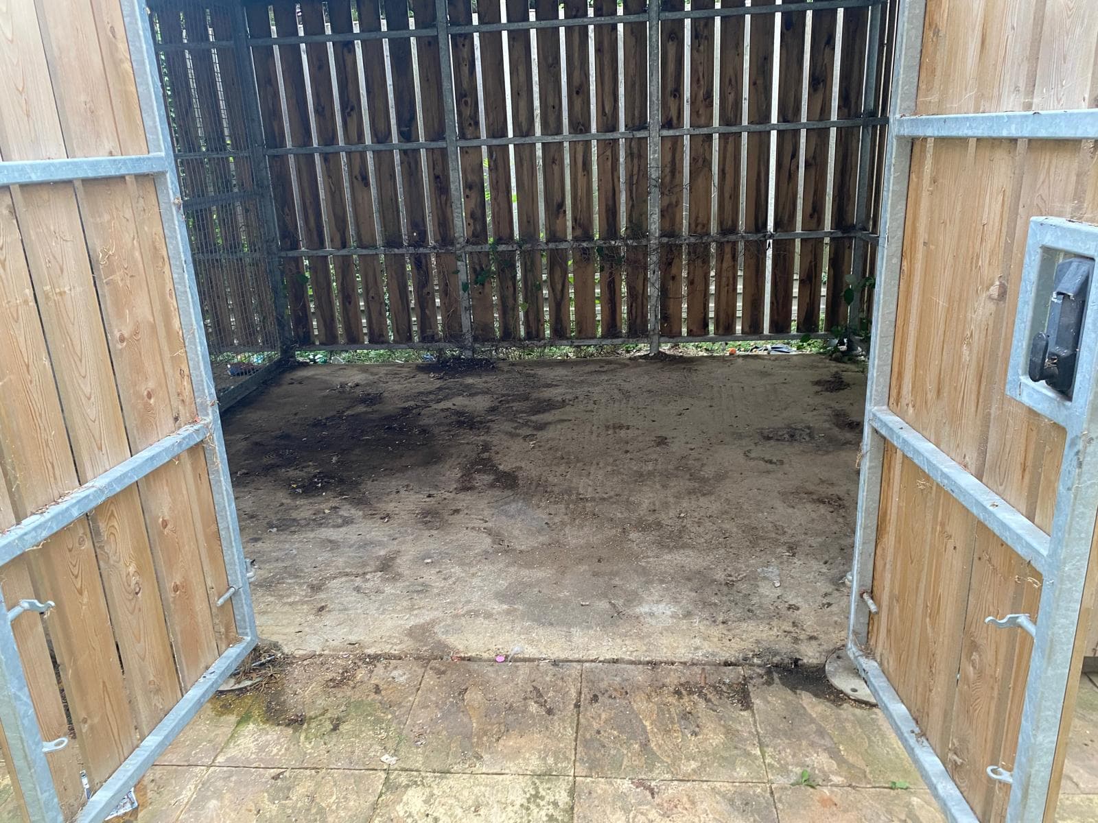 Bin store cage cleared and swept clean