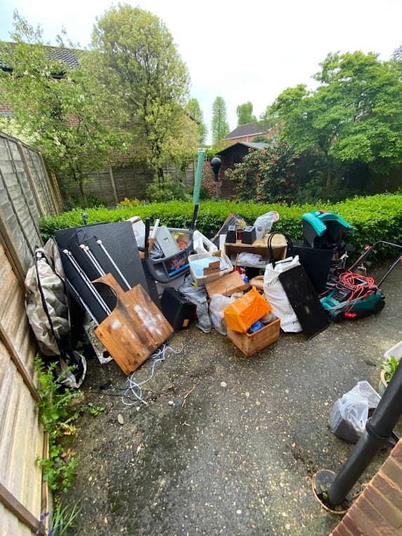 Garden and household items ready for removal