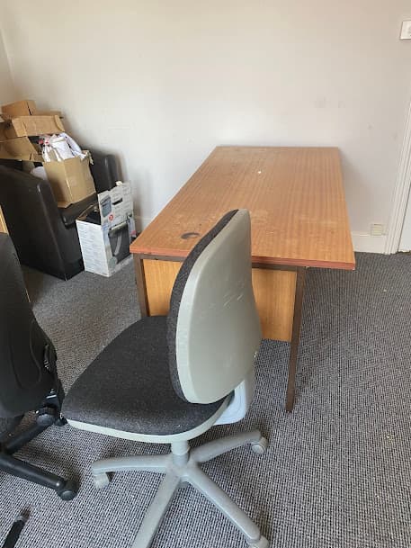 Office desk and chair ready for clearance