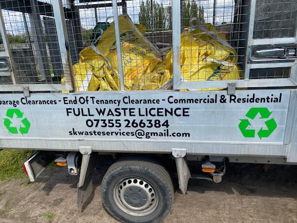 Truck loaded with bagged waste